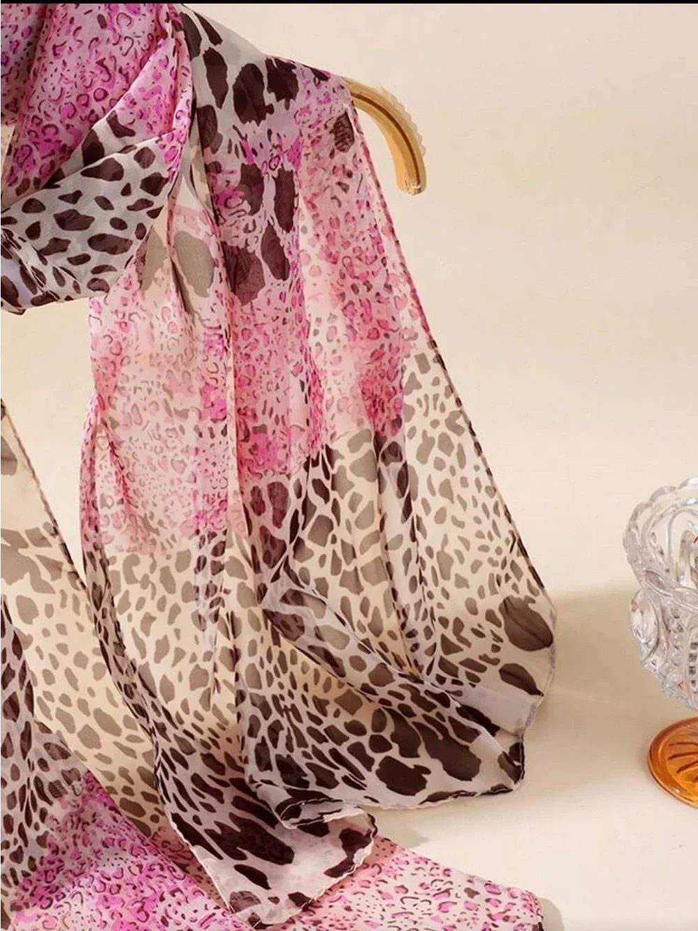 Lightweight Pink Animal Print Women's Scarf
